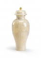 Ваза с крышкой керамическая Herringbone Vase - Gold