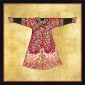 Постер Red Kimono on Gold, Contemporary Black 621