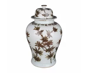 Ваза керамическая Расти Браун Бамбу Темпл (Rusty Brown Bamboo Temple Jar)