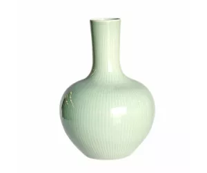Ваза Селадон Карвед Бамбу Глобулар (Celadon Carved Bamboo Globular)