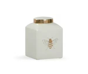 Ваза керамическая с крышкой Бии Кайнд Джинджер Фростворкс (Bee Kind Ginger Jar - Frostworks)