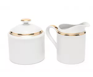 Комплект сливочников Уилшир Кример Сет (Wilshire Creamer Set), золотой / белый