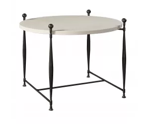 Приставной стол Иония (Ionia Side Table With Round Stone Top), с круглой каменной столешницей