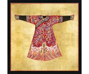 Постер Ред Кимоно он Голд (Red Kimono on Gold), чёрная рама 621