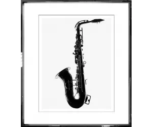 Постер Саксофон, хромовая рама 429 (Saxophone, chrome frame 429)