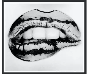 Постер в раме Блэк энд Уайт Липс (Black & White Lips)
