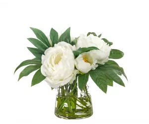 Цветы Пионы (Peony, искусственный водный сад / Faux Watergarden), в стеклянной вазе