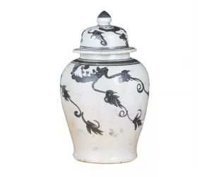 Ваза Блэк Темпл Джар Вайн Мотиф (Black Temple Jar Vine Motif)
