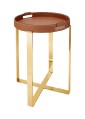 Приставной столик WYATT TRAY W STAND BROWN GOLD