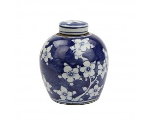 Ваза бело-голубая мини Tiny Lid  Jar Blue Plum Petal