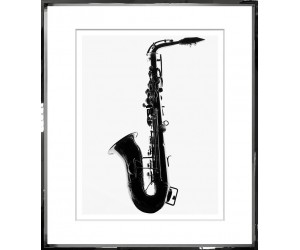 Постер Saxophone, рамка 429 хромовая